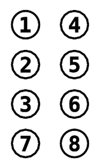 Braille 8 dot Cell Numbering
